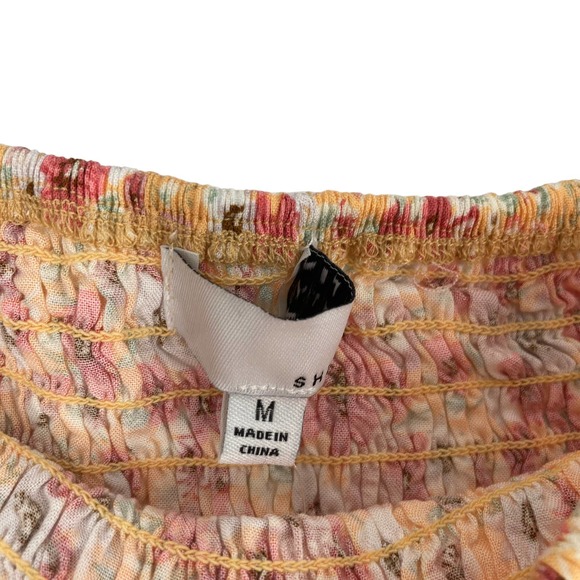 Ten Sixty Sherman Smocked Mini Floral Print Skirt Orange - Picture 3 of 6